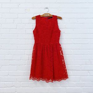 ZARA red lace dress